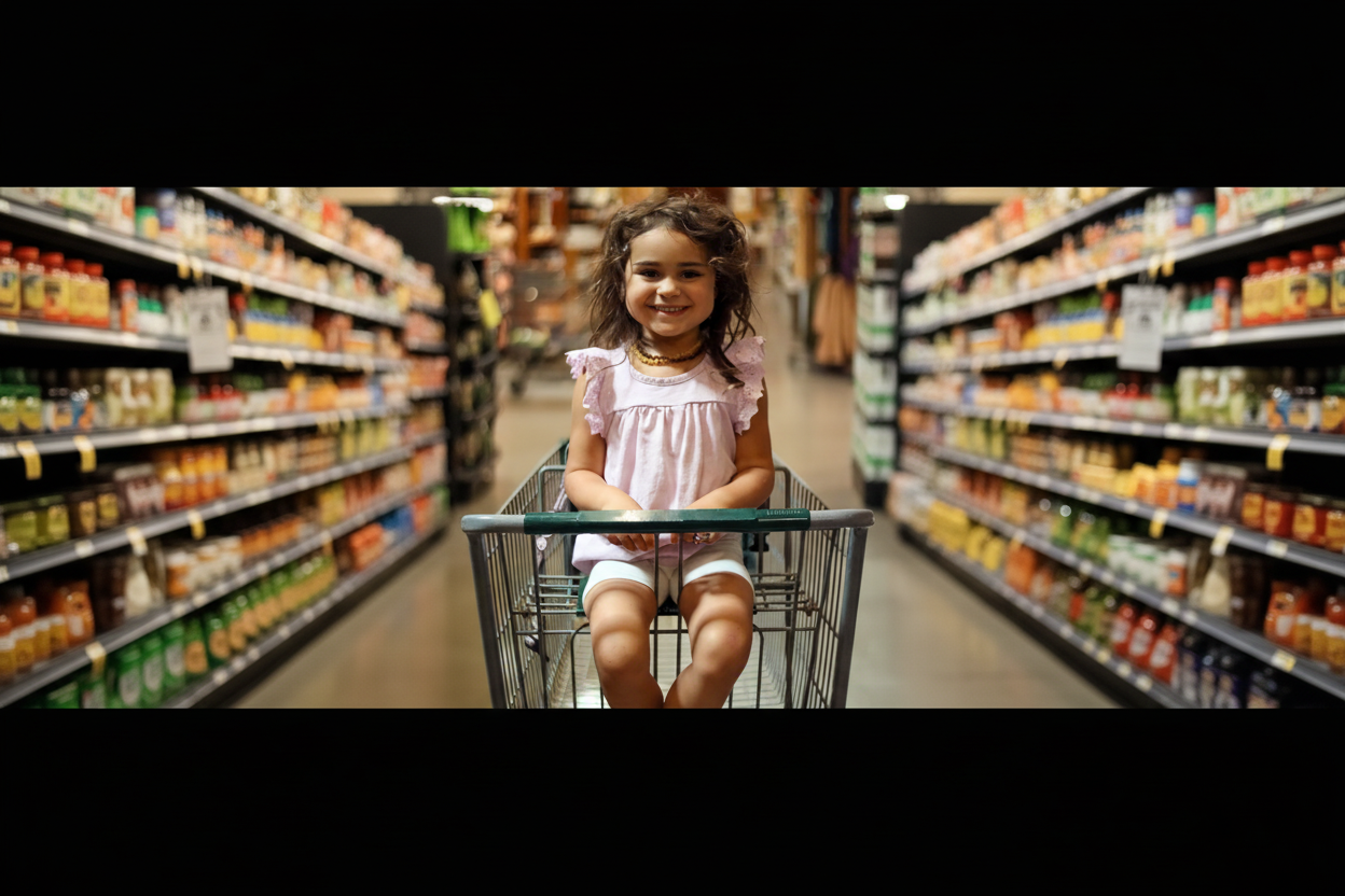 Wide Banner - Girl in Shopping Cart